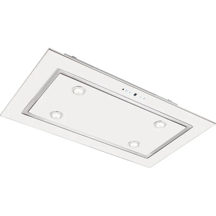 F.Bayer Deckenhaube 120cm Weißglas Dunstabzugshaube LED Beleuchtung Fernbedienung
