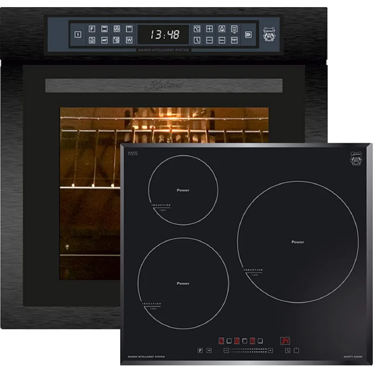 Kaiser Induktions Herd-Set EH 6306 RS Einbaubackofen+KCT 6736 FI Induktionkochfeld