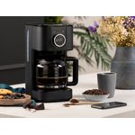 Filterkaffeemaschine Smart Home mit Timer Luxus Filterkaffeemaschine Edelstahl Schwarz