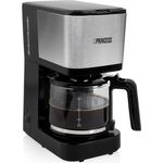 Filterkaffeemaschine Schwarz mit Edelstahl - Permanentfilter & Glaskanne für 12 Tassen