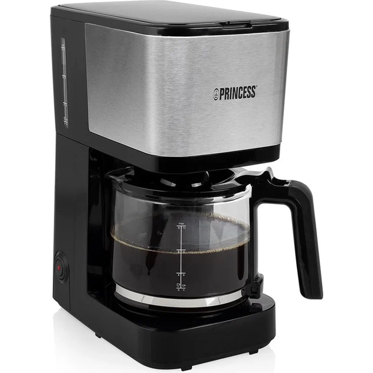 Filterkaffeemaschine Schwarz mit Edelstahl - Permanentfilter & Glaskanne für 12 Tassen – Bild 1