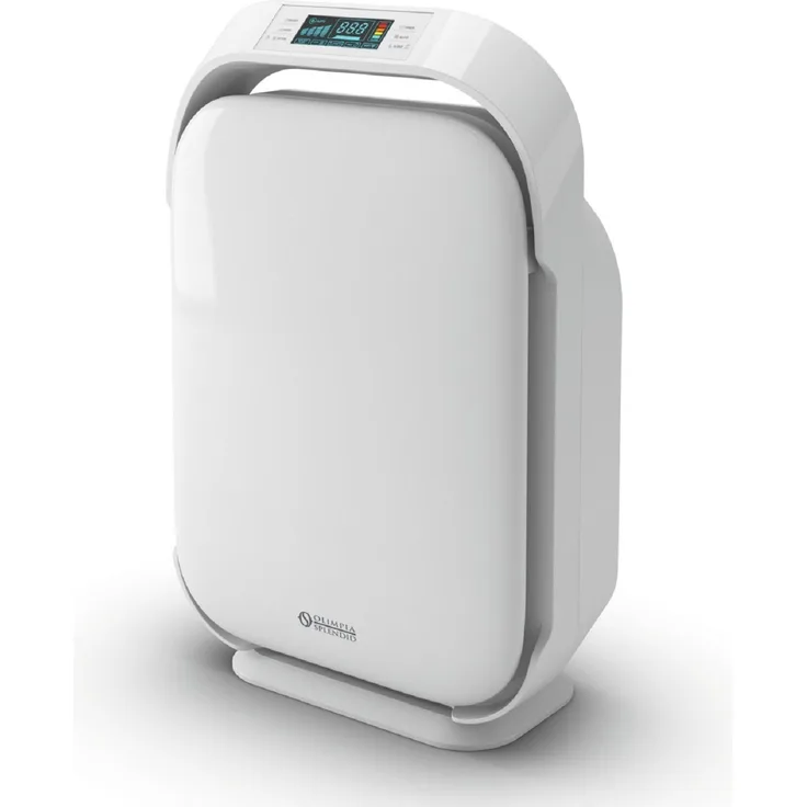 Olimpia Splendid 99278 Aura Absolute Luftreiniger, bis 50 m², Luftumwälzung 400 m³-h, HEPA14 Filter, Ionisator, UV-Lampe, WLAN, Sprachsteuerung kompatibel, Touchdisplay