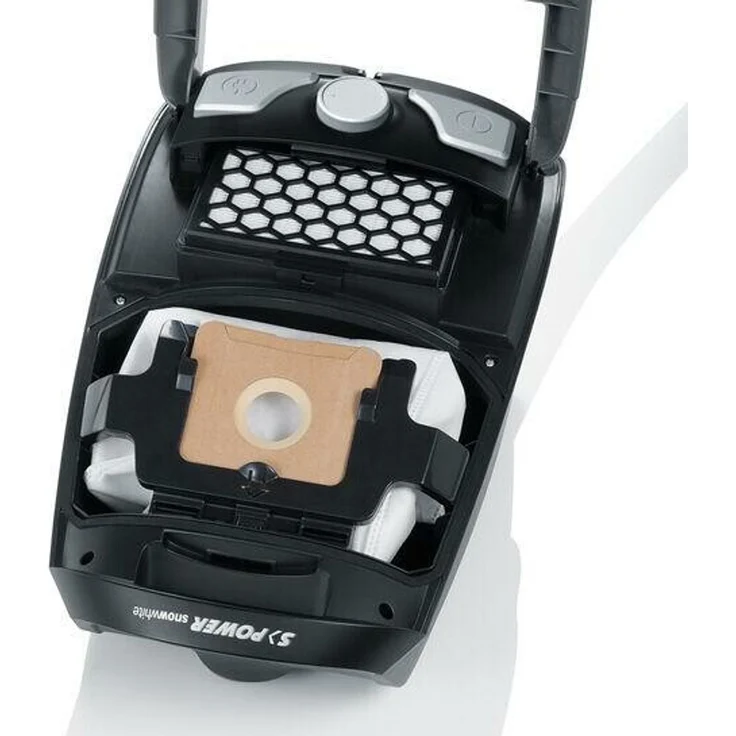Severin BC 7045 S'Power Snowwhite Bodenstaubsauger, mit Beutel, 750 Watt, platingrau-granatrot  – Bild 8