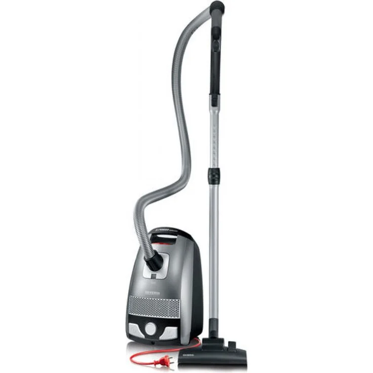 Severin BC 7045 S'Power Snowwhite Bodenstaubsauger, mit Beutel, 750 Watt, platingrau-granatrot  – Bild 1