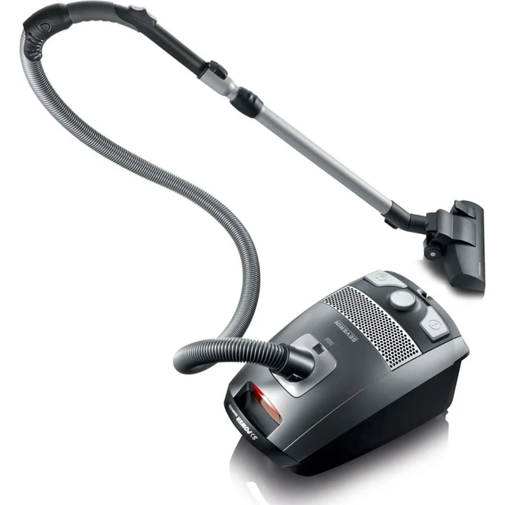 Severin BC 7045 S'Power Snowwhite Bodenstaubsauger, mit Beutel, 750 Watt, platingrau-granatrot  – Bild 4