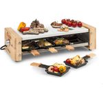 Klarstein Chateaubriand Nuovo Raclette-Grill, 1200 Watt, Aluminium-Grillplatte 39 x 18 cm, stufenloses Thermostat, 8 Personen, braun