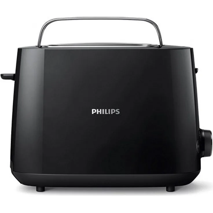 Philips HD2581-90 Toaster, integrierter Brötchenaufsatz, 8 Bräunungsstufen, schwarz