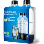 SodaStream DuoPack Ersatzflaschen für alle gängigen Sodastream Wassersprudler mit Kunststoff-Flaschen mit Schraubgewinde, 2x 1 L PET-Flasche
