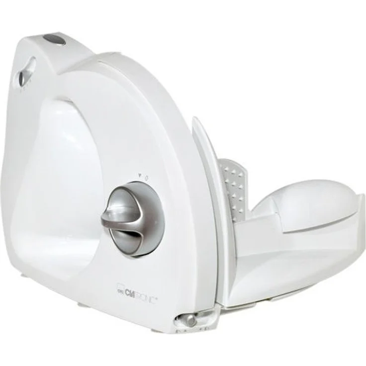 Clatronic AS 2958, Allesschneider mit 3-Stufenschaltung, Edelstahl Spezialmesser, Kraftvoller Motor, Stufenlos einstellbare Schnittstärke, Schnittstärkenanzeiger, Klappbares Gehäuse