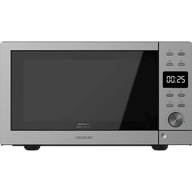 Sega Mikrowelle Cecotec GrandHeat 2000, Standgerät, Flatbed Steel, 700 Watt, 20 Liter Garraum, silber
