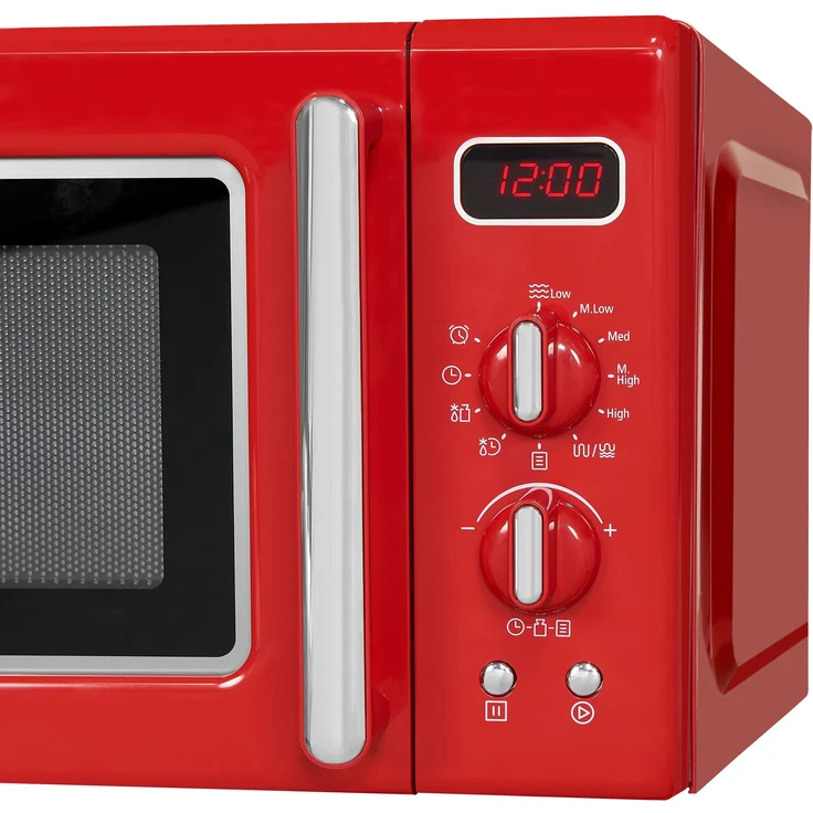 RMW720-3GDIG Mikrowelle mit Grill, Standgerät, 700 Watt, 20 Liter Garraum, rot, 8 Automatik-Programme, lackiert – Bild 3