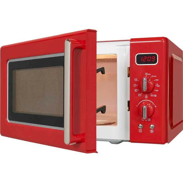 RMW720-3GDIG Mikrowelle mit Grill, Standgerät, 700 Watt, 20 Liter Garraum, rot, 8 Automatik-Programme, lackiert – Bild 4