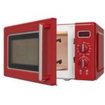 RMW720-3GDIG Mikrowelle mit Grill, Standgerät, 700 Watt, 20 Liter Garraum, rot, 8 Automatik-Programme, lackiert