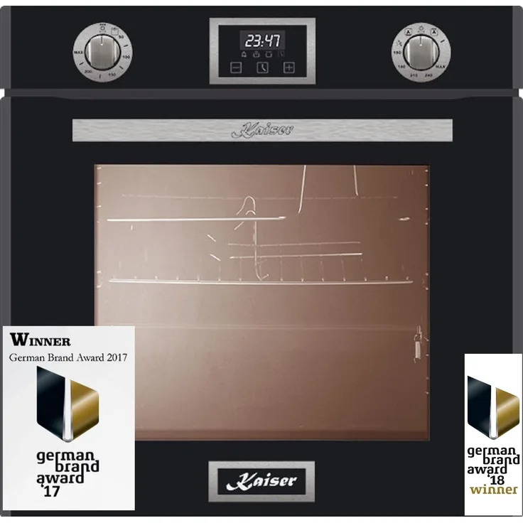 Kaiser EG 6374 SP Gas Backofen 79L Autark Grill Selbstreinigung Umluft Schwarz Glas