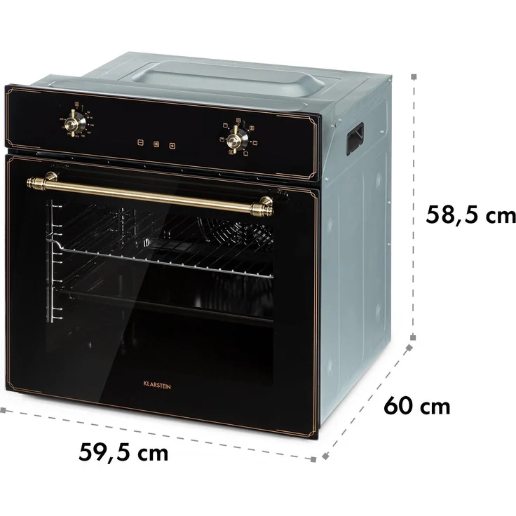 Klarstein Elizabeth Elektrischer Einbaugerätbackofen , Retro-Design , 70L , Eek A , Autark , Umluft Ober- Unterhitze Grill – Bild 8