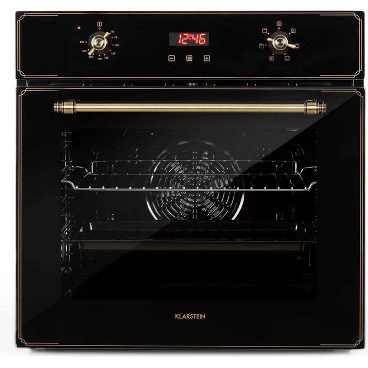 Klarstein Elizabeth Elektrischer Einbaugerätbackofen , Retro-Design , 70L , Eek A , Autark , Umluft Ober- Unterhitze Grill – Bild 1