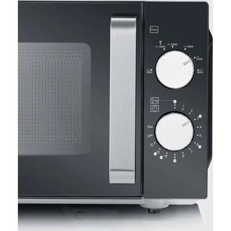 Severin MW 7761 Solo Mikrowelle mit Keramikboden, Standgerät, 800 Watt, 20 Liter Garraum, Edelstahl, schwarz – Bild 7
