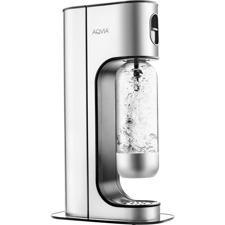 AQVIA 340550 Exclusive Wassersprudler, inkl. 2 PET-Flaschen, Edelstahl, silber – Bild 1