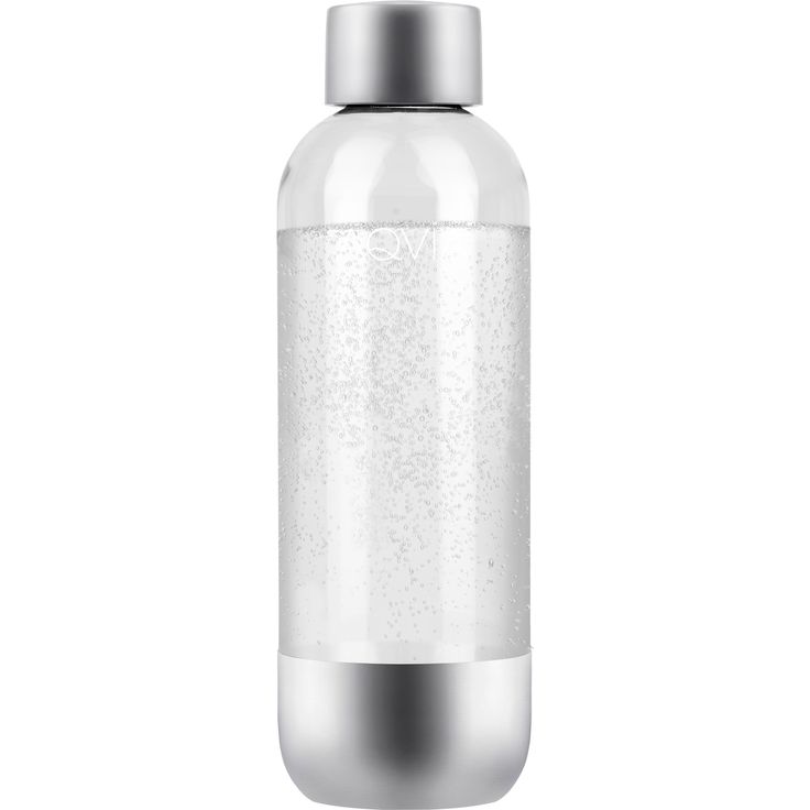 AQVIA PET-Wasserflasche, 1L, Stahl, transparent – Bild 1