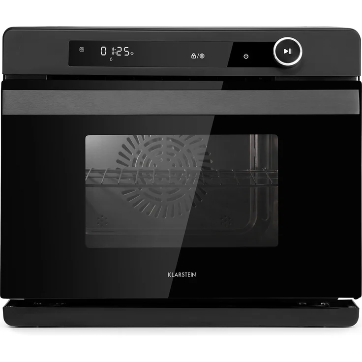 Klarstein Vaporchef Dampfbackofen, Stand-Dampfgarer, 31 Liter, 230 Grad Celsius, 1,5 Liter Wassertank, Dampfgaren: 1100 W, Backofen: 2400 W, Drehregler, Eek: A, Freistehend, Grillen, Luftfrittieren, Schwarz – Bild 1