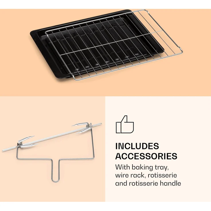Klarstein Vaporchef Dampfbackofen, Stand-Dampfgarer, 31 Liter, 230 Grad Celsius, 1,5 Liter Wassertank, Dampfgaren: 1100 W, Backofen: 2400 W, Drehregler, Eek: A, Freistehend, Grillen, Luftfrittieren, Schwarz – Bild 6