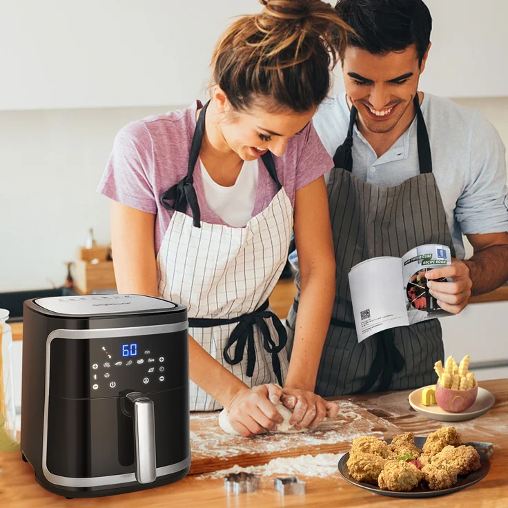Aigostar Cube 30IBT Heißluftfritteuse, ohne Öl, 7 Liter Fassungsvermögen, 1900 Watt, schwarz – Bild 5
