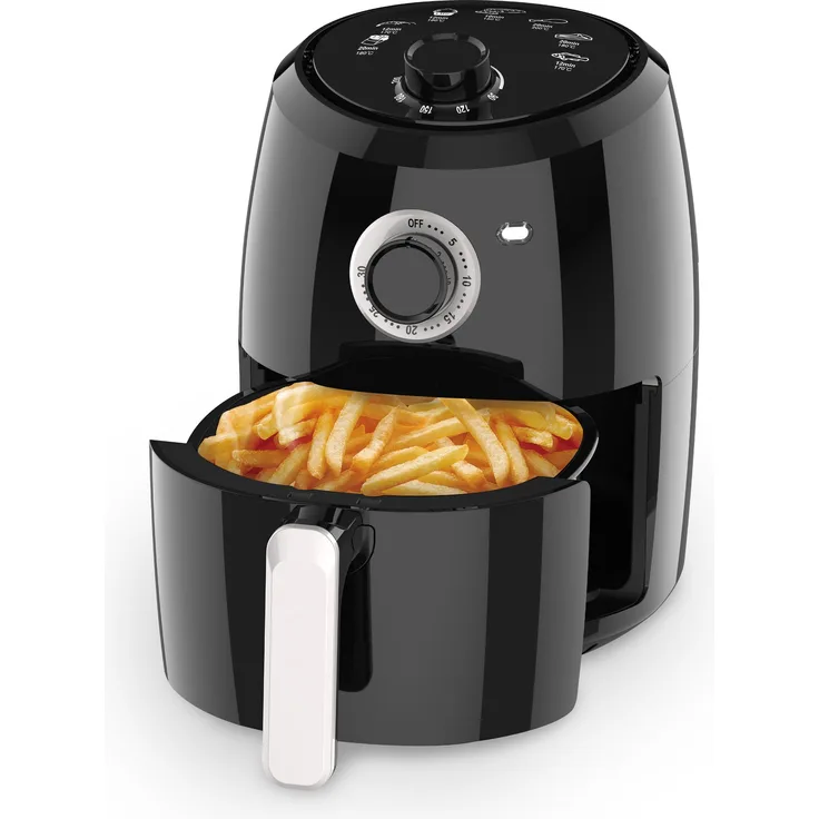 Daewoo DHFRYER HaloAir Airfryer Heißluftfritteuse, ohne Öl, 2.4 Liter Fassungsvermögen, 2000 Watt, Kunststoff, schwarz
