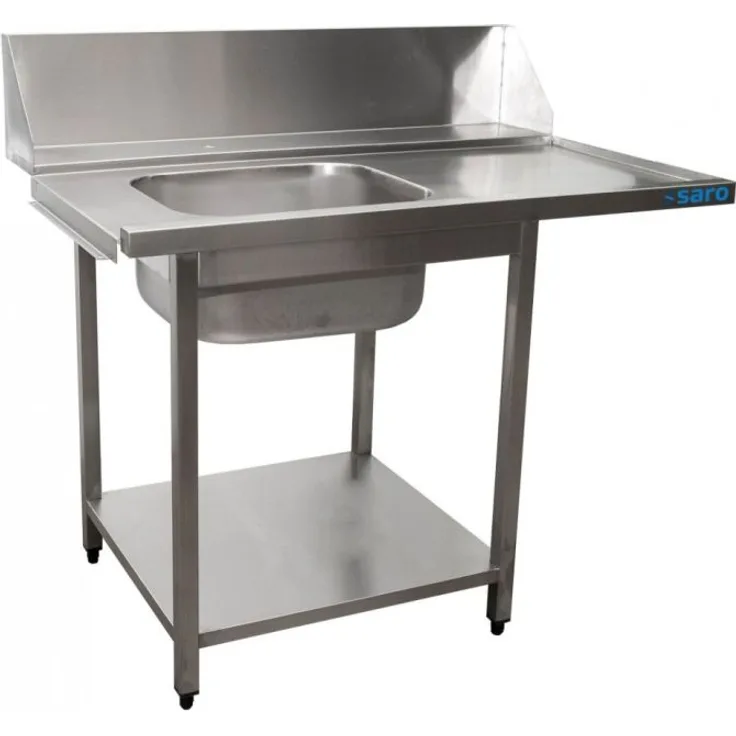 SARO Zulauftisch für Spülmaschine links, 1 Becken, 1200mm