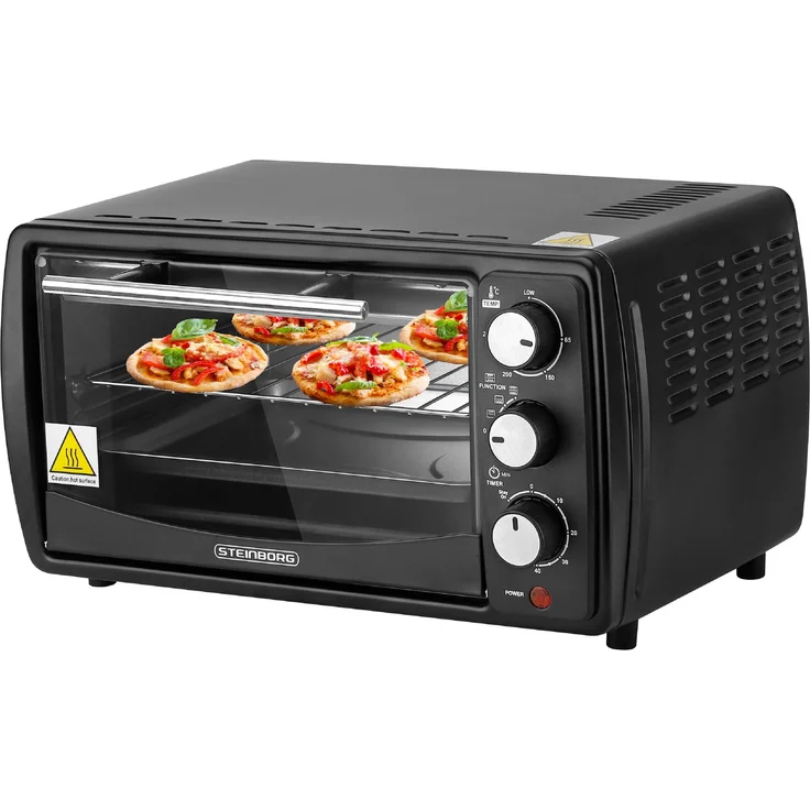 Steinborg Minibackofen, 13 Liter, Timer, Krümelblech, 1200 Watt – Bild 1