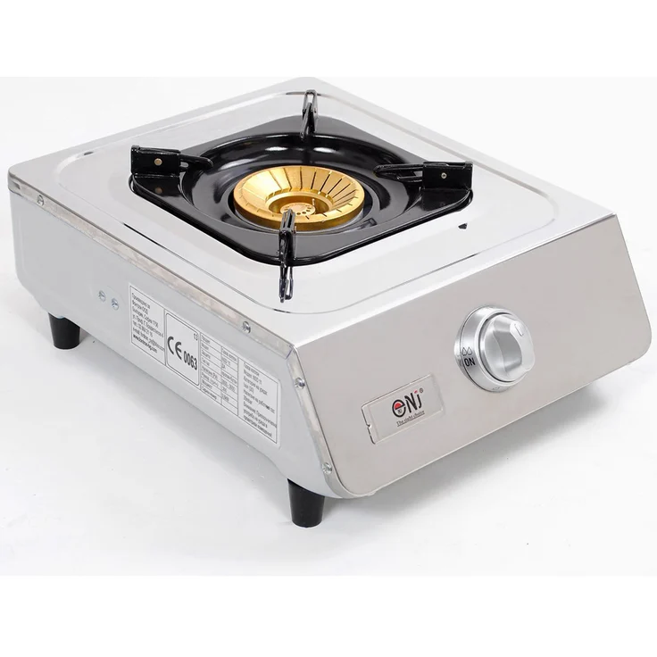 NSD-11 Edelstahl Gaskocher 1 flammig LPG Gasherd mit Zündsicherung – Bild 1