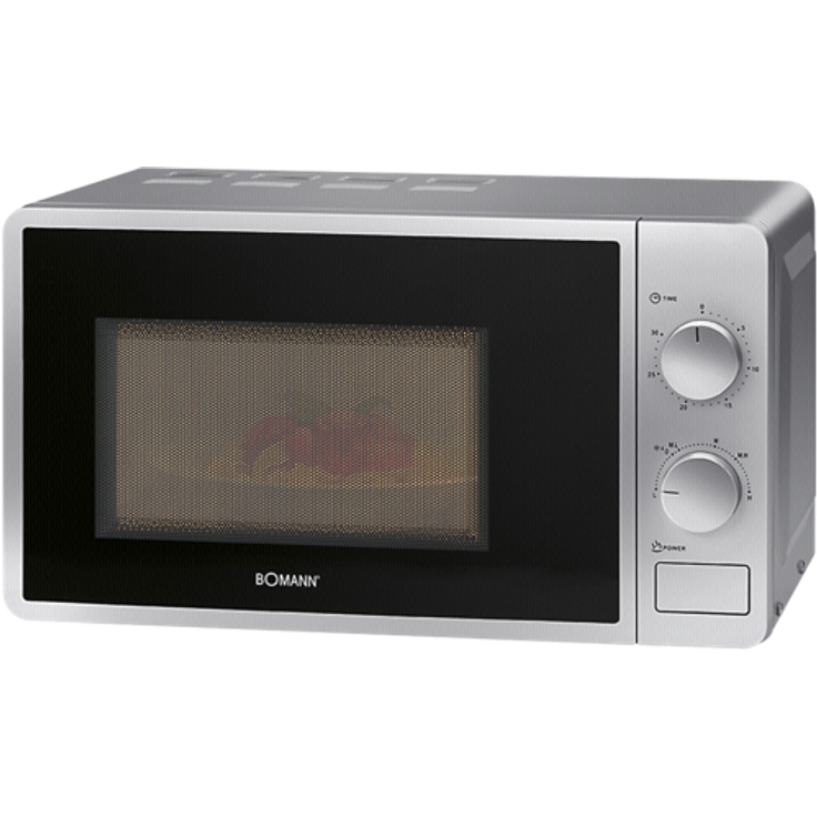 Bomann MW 6014 CB Mikrowelle, Standgerät, 700 Watt, 20 Liter Garraum, silber