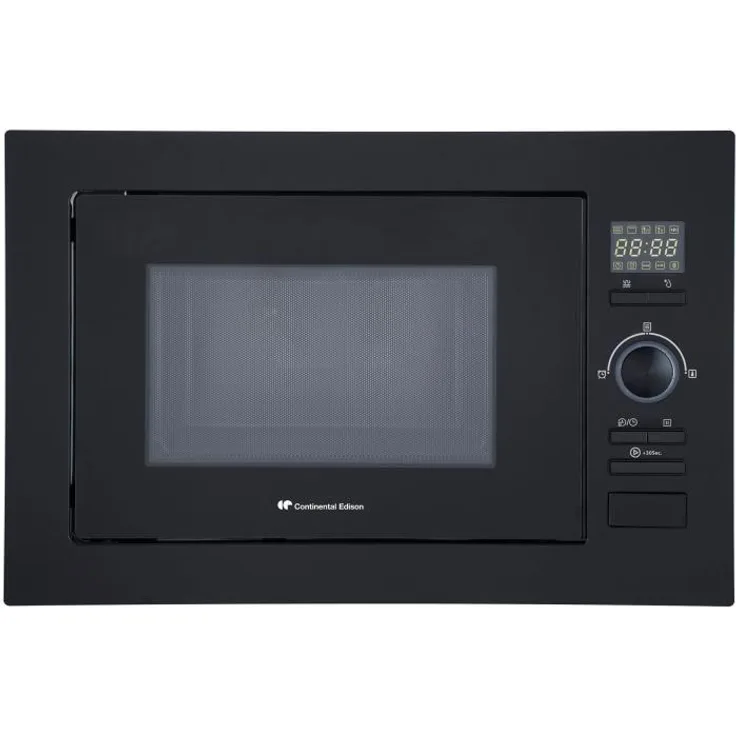 Continental Edison CEMO25GEB2 Mikrowelle mit Grill, Einbaugerät, 900 Watt, 25 Liter Garraum, schwarz
