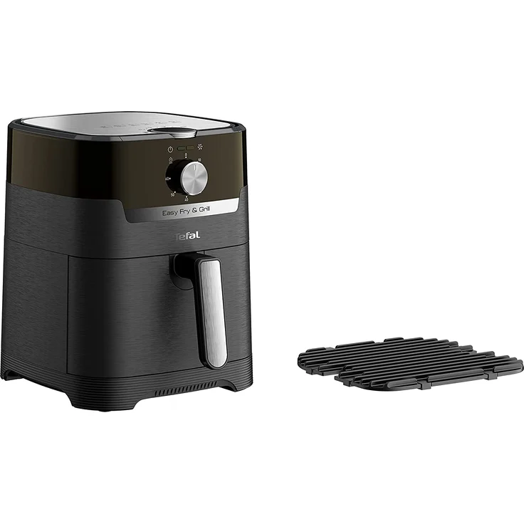 Tefal EY5018 Fry & Classic Heißluftfritteuse, 1400W, mit wenig Öl, 4,2 Liter Fassungsvermögen, Timer, Grillfunktion, inkl. Grillrost, Aluminium, schwarz – Bild 2
