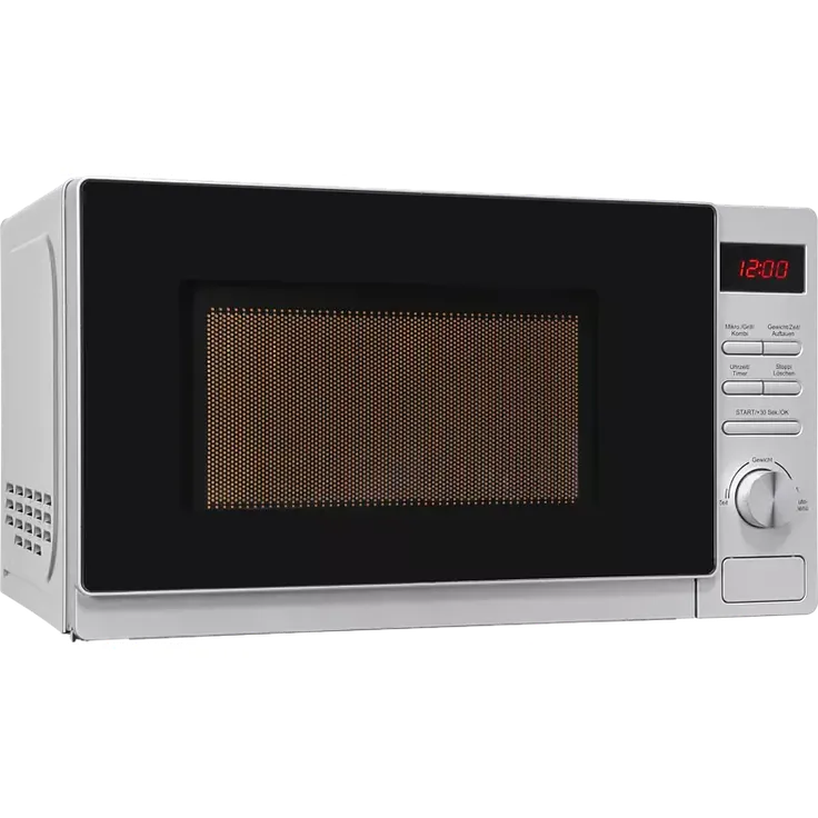 Exquisit MW2070-3GDI si Mikrowelle mit Grill, Standgerät, 700 Watt, 20 Liter Garraum, silber