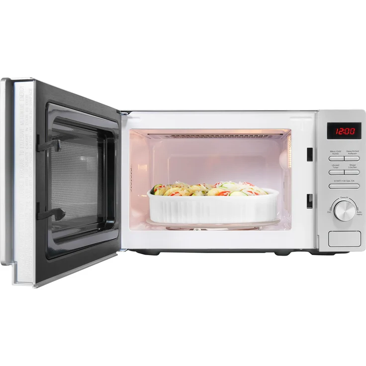 Exquisit MW2070-3GDI si Mikrowelle mit Grill, Standgerät, 700 Watt, 20 Liter Garraum, silber – Bild 7