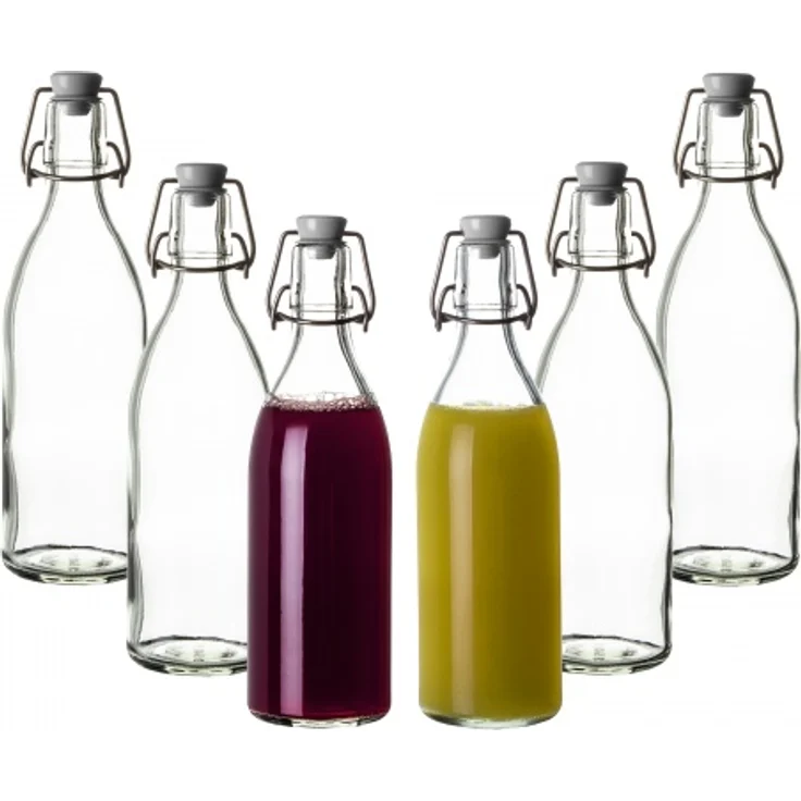 6x Glasflasche mit Bügelverschluss 500ml Draht-Bügelflasche zum Einkochen – Bild 1