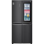 LG GMQ844MC5E Side-by-Side-Kühlschrank, freistehend, schwarz, NoFrost, Schnellgefrieren, InstaView, Door-in-Door, LED, Breite 83.5 cm, Energieklasse E