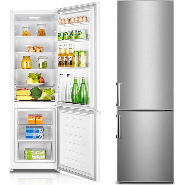 Wolkenstein KGK 180 Kühl-Gefrierkombination, freistehend, inox, NoFrost, Breite 55.4 cm, Energieklasse E – Bild 2