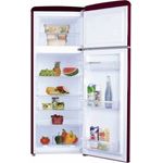 Amica KGC 15631 Kühl-Gefrierkombination, freistehend, weinrot, Retrodesign, LED, Breite 55 cm