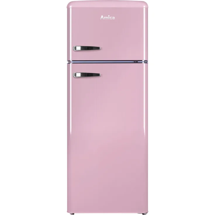 Amica KGC 15636 P Kühl-Gefrierkombination, freistehend, pink, Retrodesign, NoFrost, Breite 55 cm