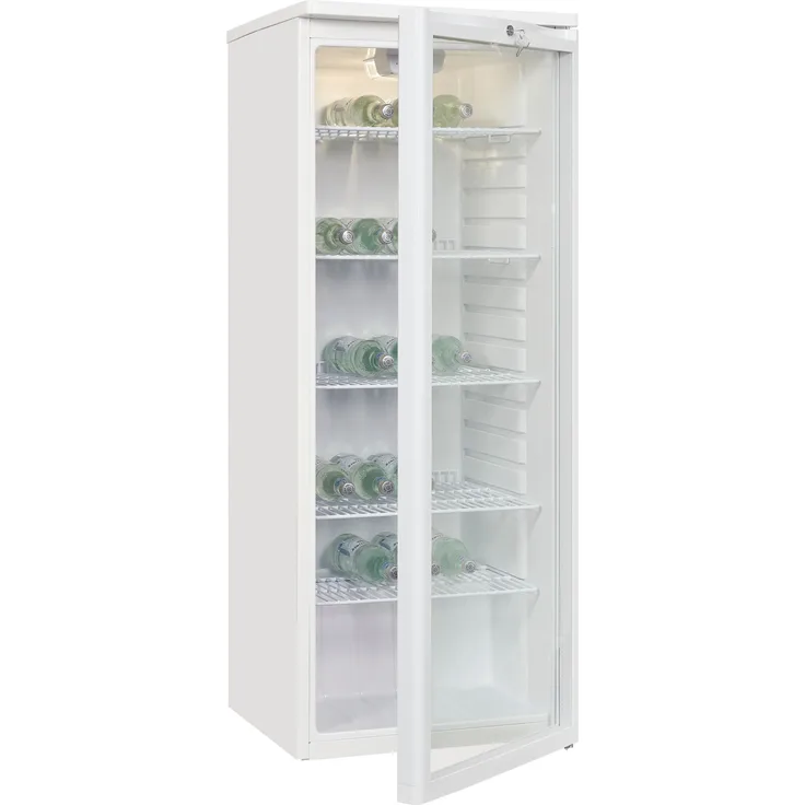 Exquisit GKS260-GT-090F Glastür-Getränkekühlschrank, freistehend, weiß, Energieklasse F - Preisvergleich