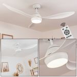 Hofstein Follseland Deckenventilator mit Beleuchtung LED Weiß, 1-flammig, Fernbedienung