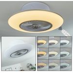 Hofstein Chaville Deckenventilator LED Weiß, 1-flammig, Fernbedienung