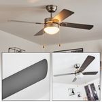 Hofstein Hamnvik Deckenventilator Nickel-Matt, 1-flammig