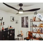 Hofstein Follseland Deckenventilator LED Schwarz, 1-flammig, Fernbedienung