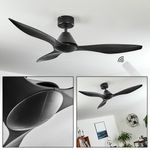 Hofstein Bacugno Deckenventilator Schwarz, Fernbedienung