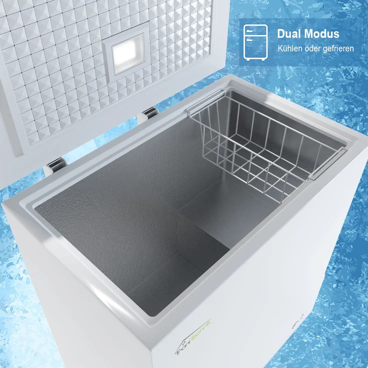 TroniTechnik Borgar 160 Gefriertruhe, freistehend, abschließbar mit Korb, Breite 57 cm, Energieklasse E – Bild 4