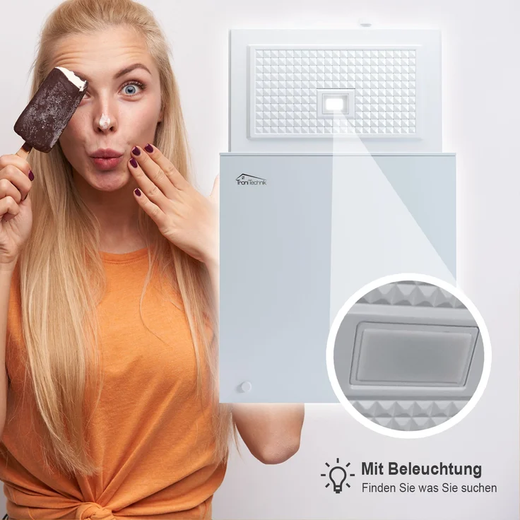 TroniTechnik Borgar 160 Gefriertruhe, freistehend, abschließbar mit Korb, Breite 57 cm, Energieklasse E – Bild 3