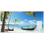 Heidenfeld Infrarotheizung bedruckt Heizkörper Flachheizung Heizpaneel, 1000 Watt Strand3, Infrarotheizung