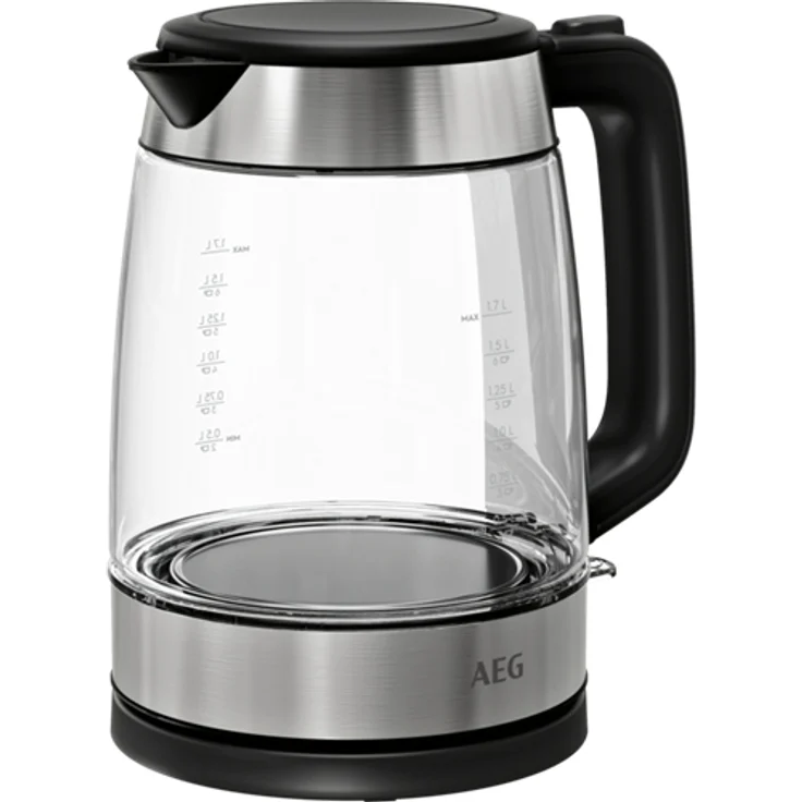 AEG GK4-1-4GB DELI 4 Glas- Wasserkocher, 1,7 l, 2200W, kabellos, LED-Beleuchtung, 360°-Basis, transparent – Bild 1